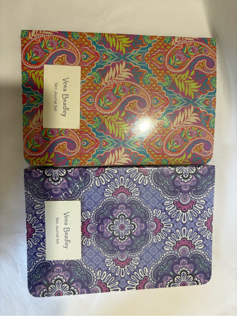 Vera Bradley Colorful Paisley & Purple Medallion Slim Journals - 2 Pack